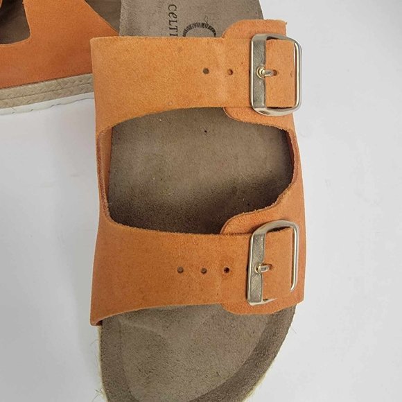 Celtic & Co. Women 41 size 10 Double Buckle Sandals Burnt Orange - Picture 2 of 13